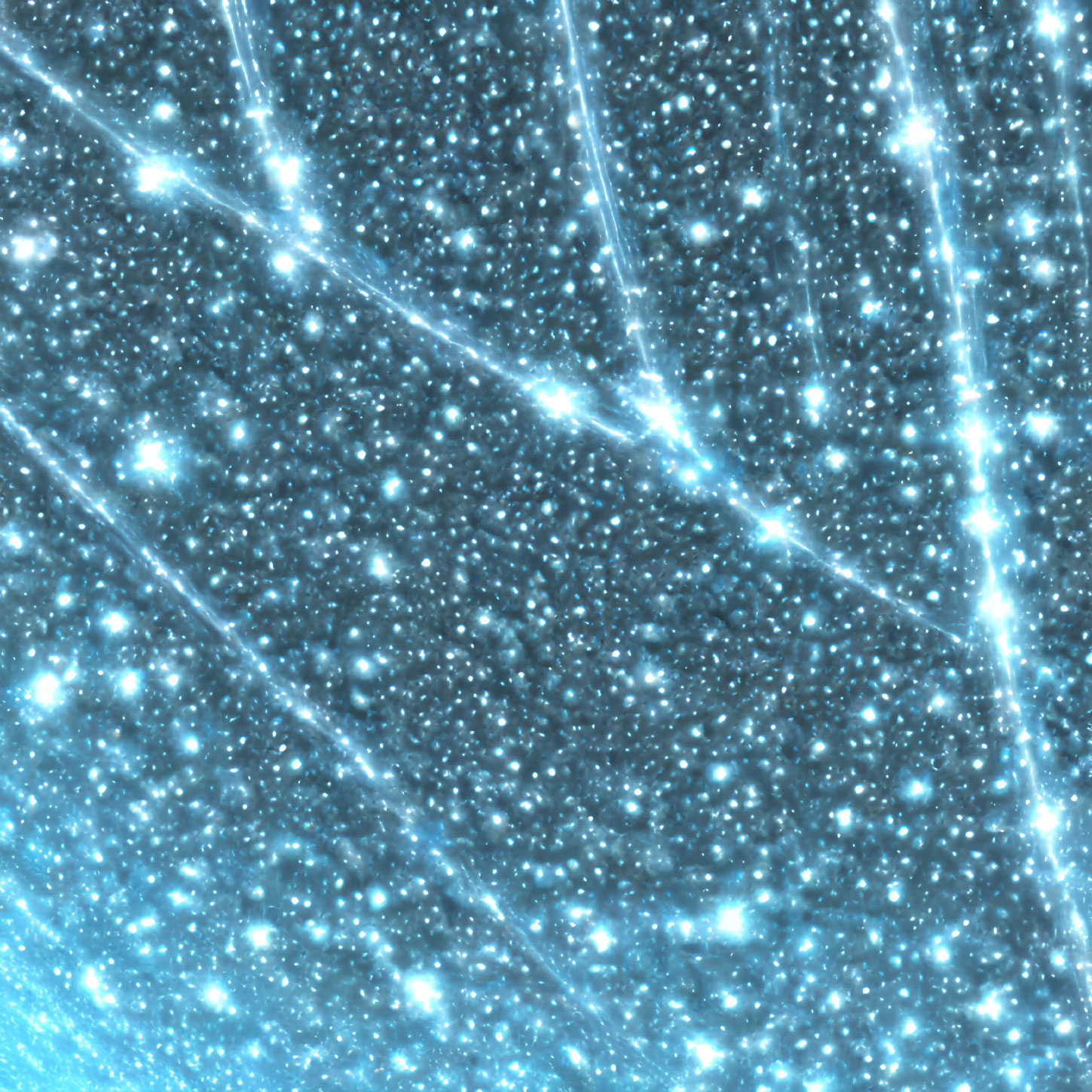Blue Sparkling Particles with Dynamic Light Streaks: Celestial Scene or Digital Starry Sky