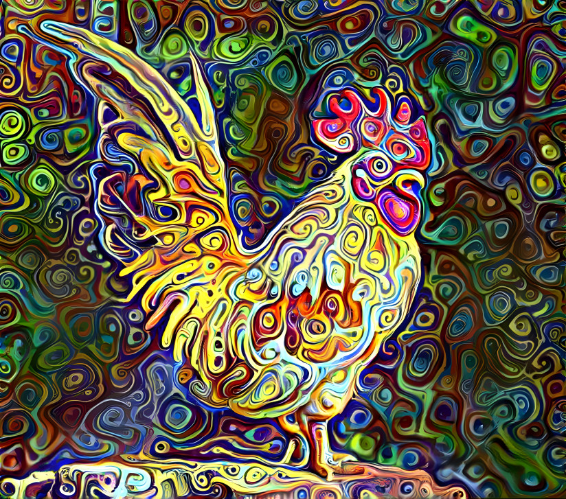 colored rooster