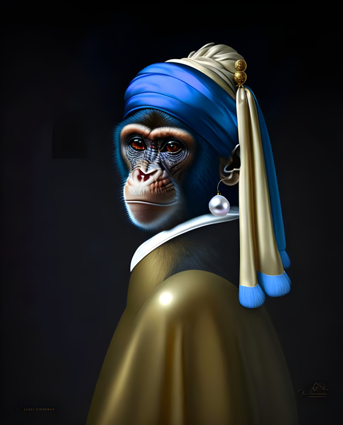 Monkey Girl With Pearl Earring