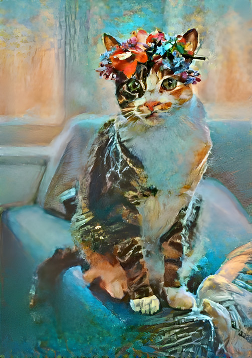 Kitty with flowers