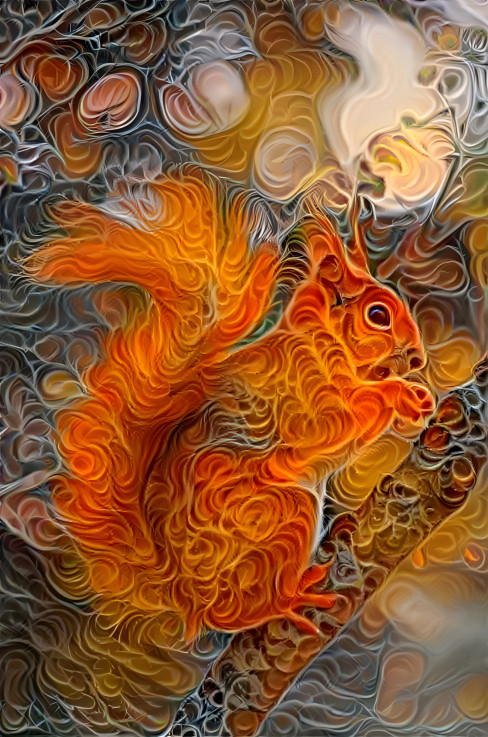 Red Squirrel Abstract