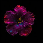 Vivid flower-like costume dancer posing in pink and purple attire