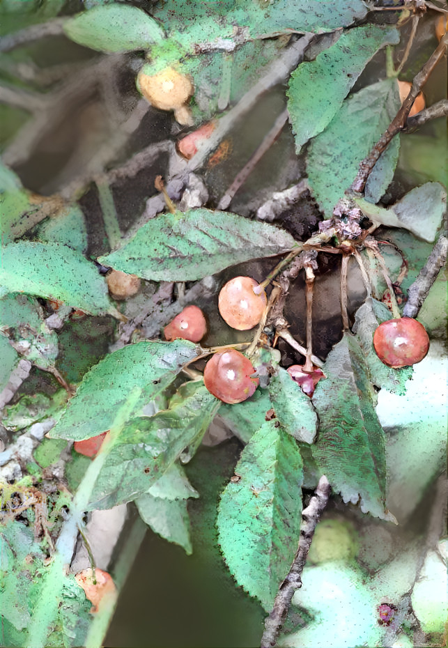 cherries and pebbles