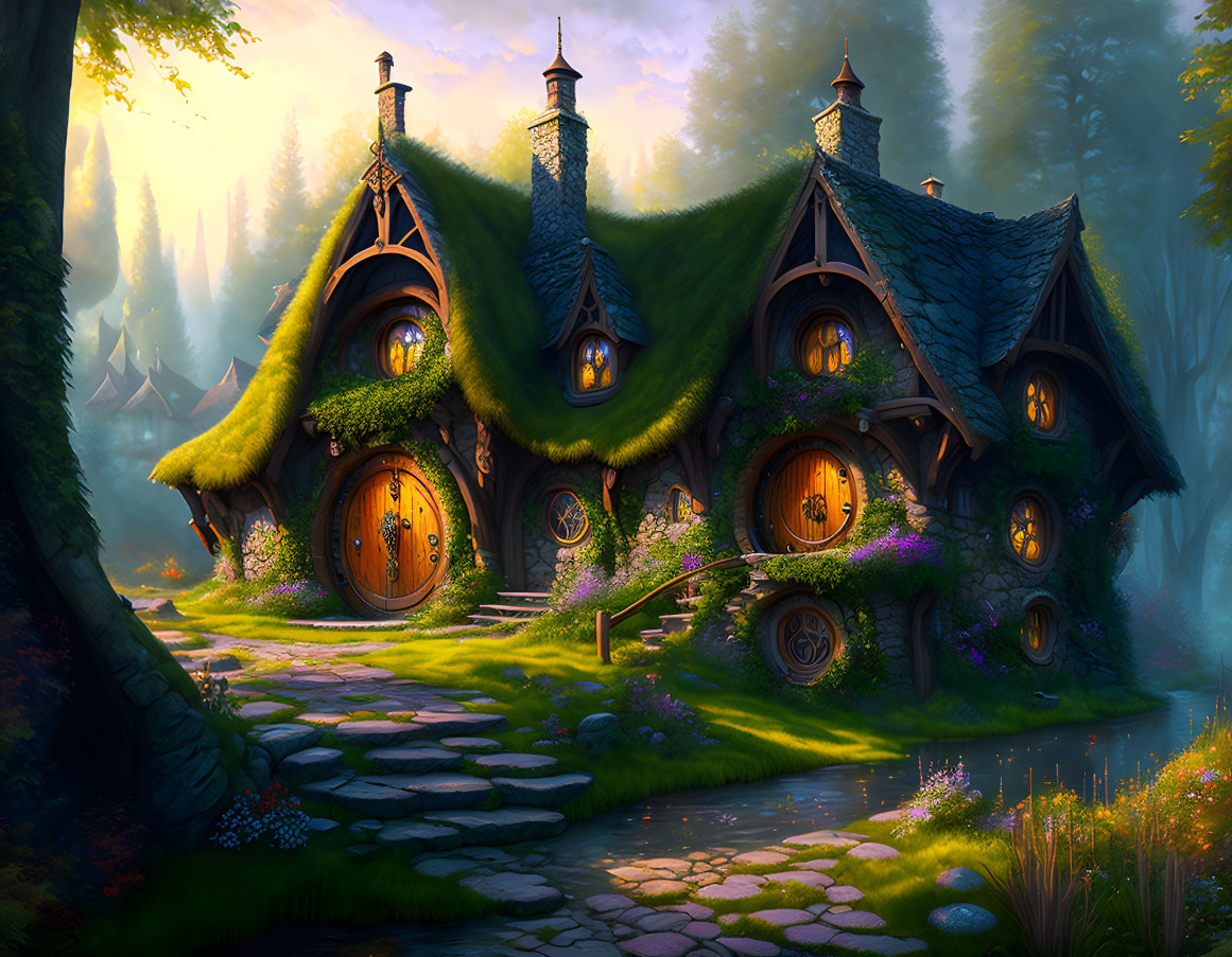 Fairytale Cottages Nestled in Lush Forest Glade