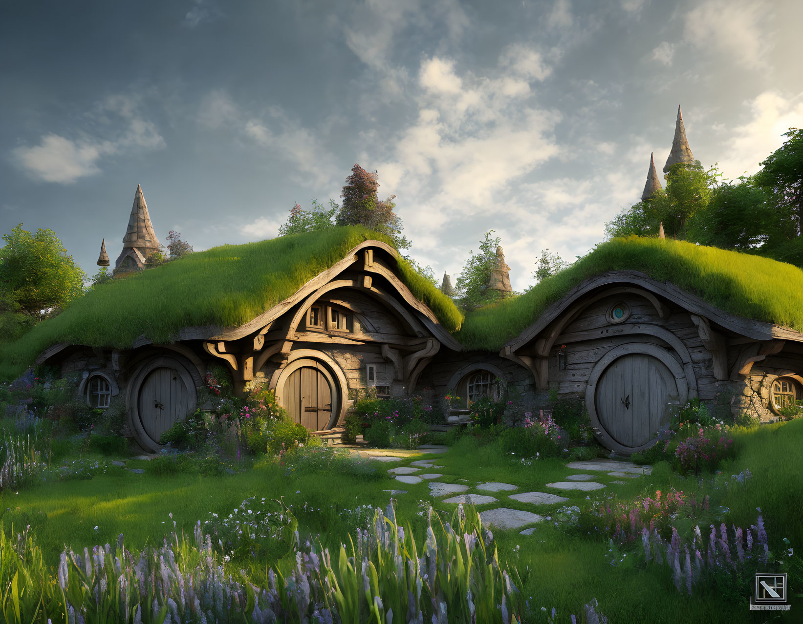 Enchanting Hobbit-Style Houses in Lush Greenery