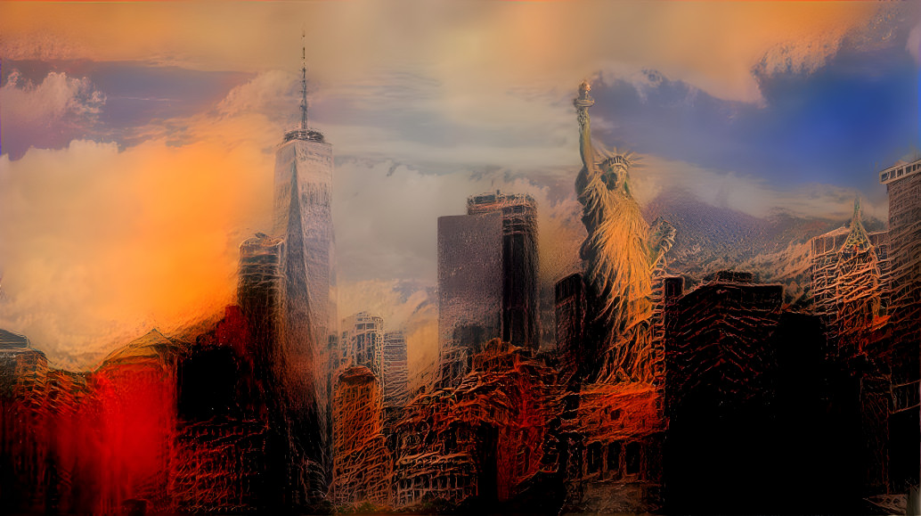 New York City with Beksiński's Style