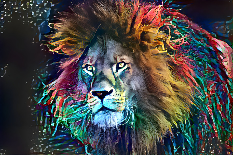 Majestic Colorful Lion