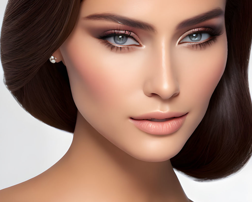 Close-Up of Woman with Flawless Skin and Elegant Style