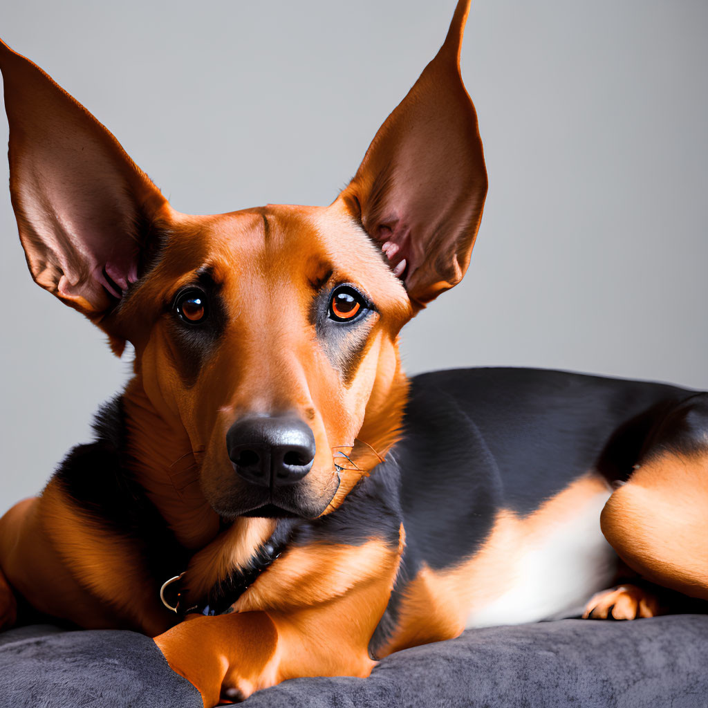 Close-Up of Dog with Large, Erect Ears and Soulful Eyes