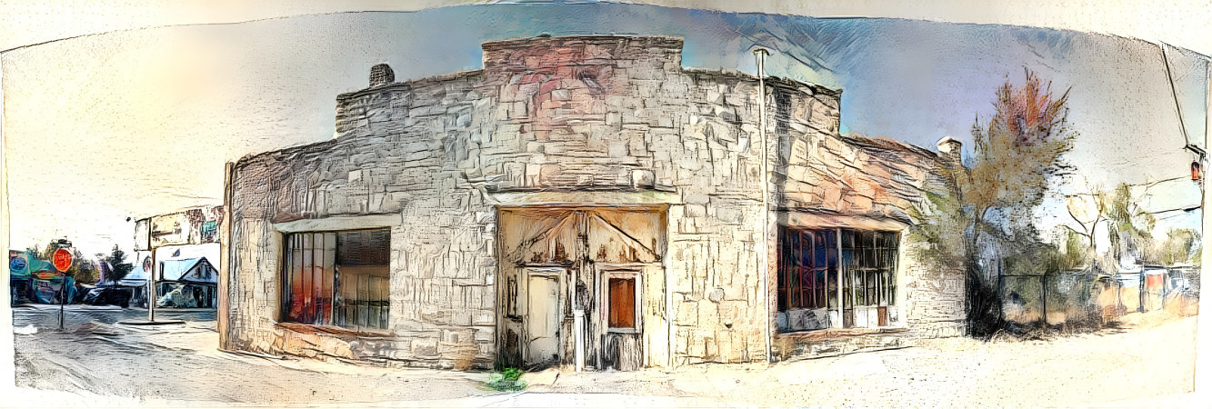 Seligman, Arizona Garage Panorama