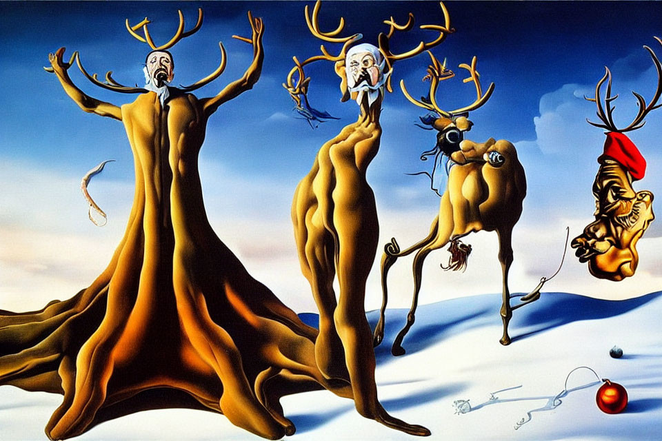 Dali Paints Santa Claus and Reindeer