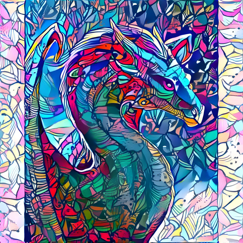 feathered dragon with marvelous eyes