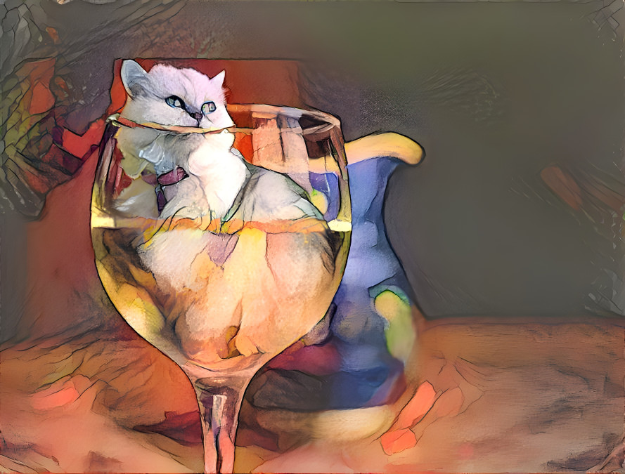 My Cat In A Wine Glass