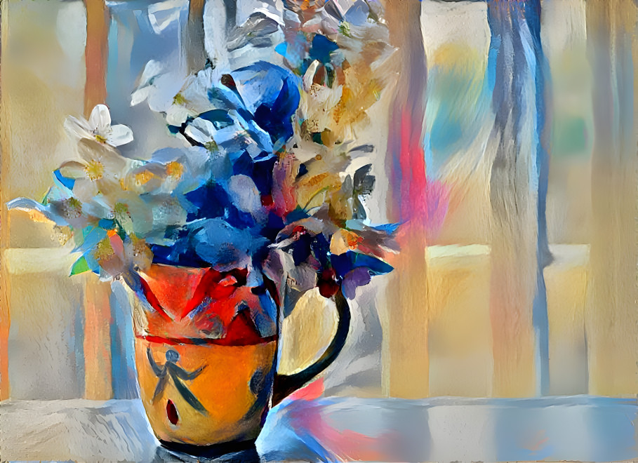 Flowers In A Yellow Cup