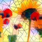 Colorful Stained Glass-Like Flowers in Vibrant Shades