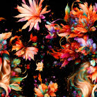 Colorful fantasy art: Two women in feathered headdresses with whimsical birds