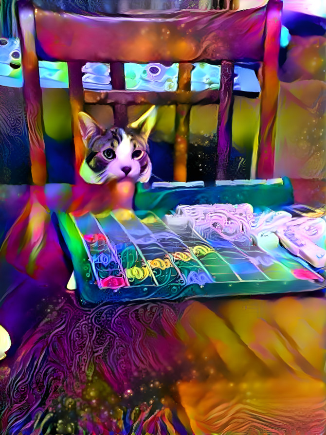 Cat on LSD playing Scrabble