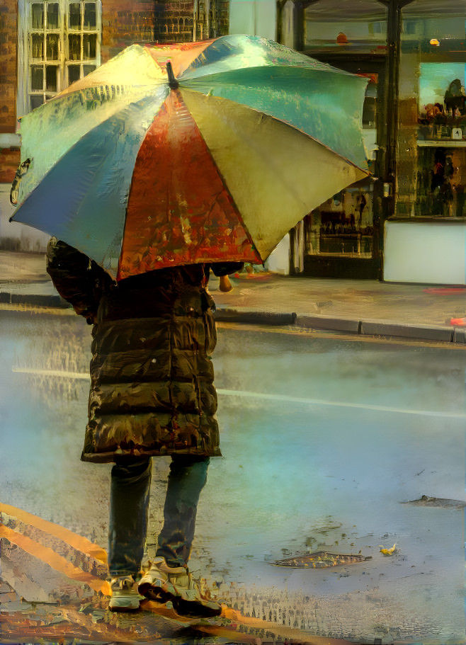 Rainbow in the rain