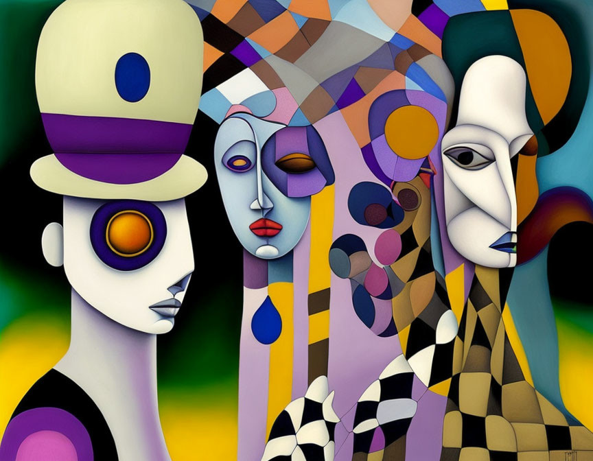 Colorful Abstract Art with Geometric Figures