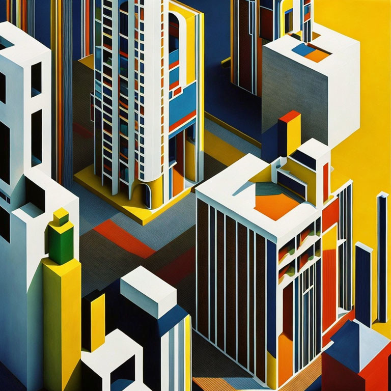 Vibrant Geometric Abstraction of Complex Architectural Structure