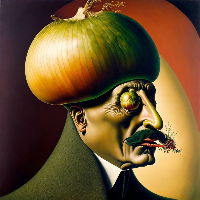 Surreal portrait of a man with unique features