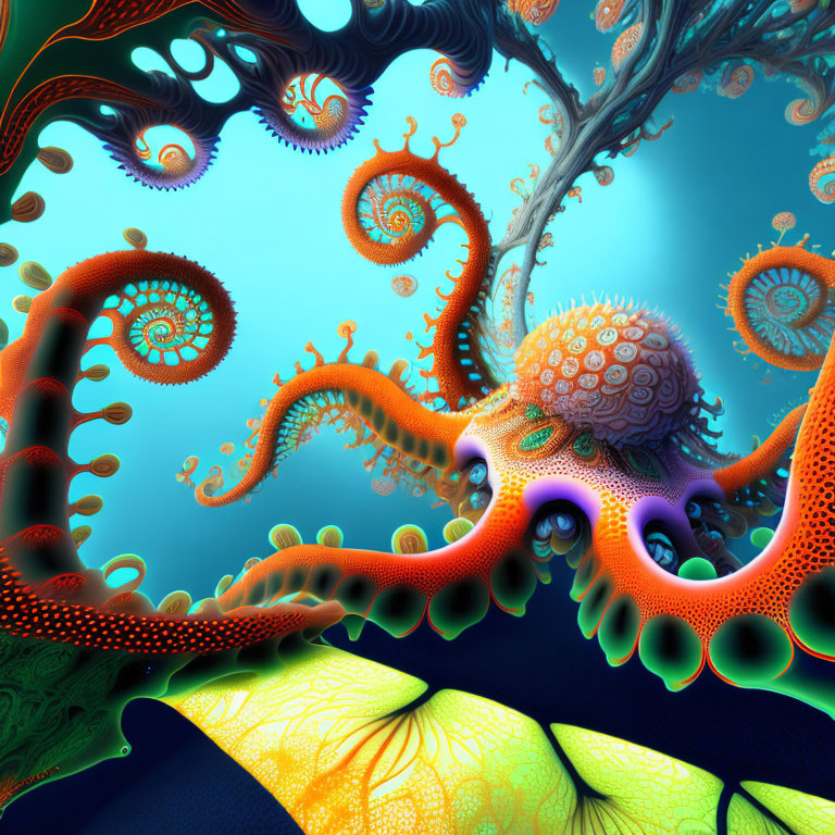 Colorful Fractal Art: Intricate Swirling Patterns & Organic Textures