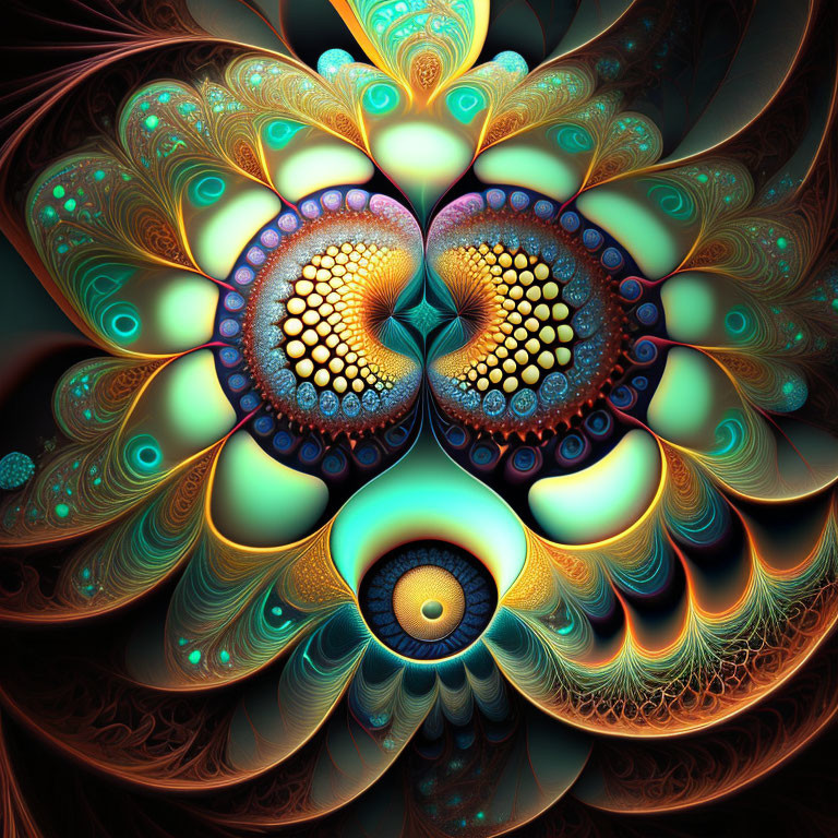 Colorful Butterfly-Inspired Fractal Art with Intricate Patterns