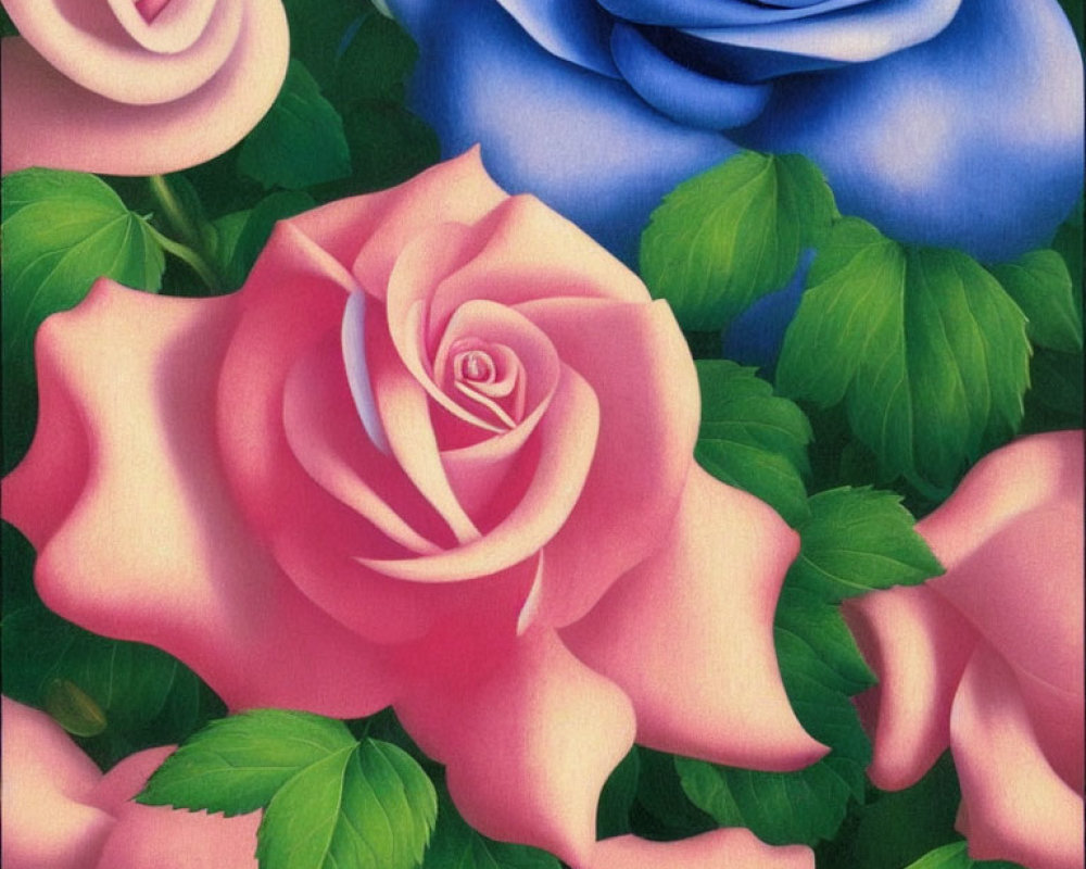 Detailed Close-Up of Vibrant Floral Illustration