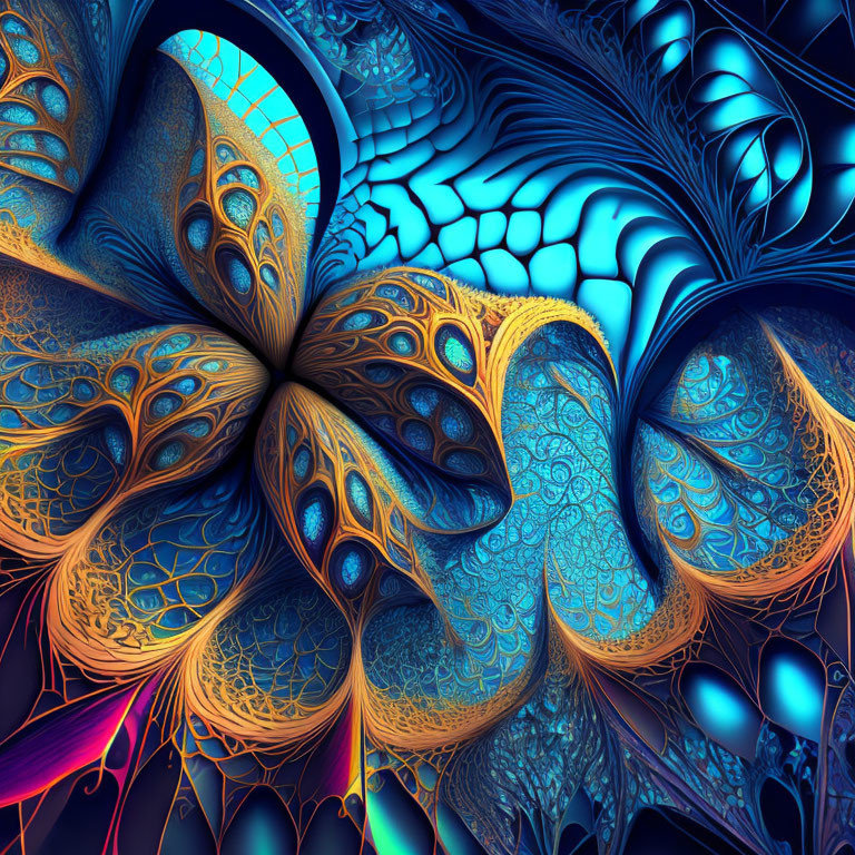 Colorful Fractal Art: Butterfly Wing Patterns & Textures