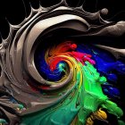 Colorful Abstract Fractal Art with Swirling Patterns