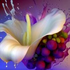 Colorful bouquet with white and purple gradient flower and rich purple blooms.