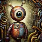 Colorful Digital Art: Vibrant Mechanical Eyes & Futuristic Patterns