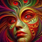 Colorful Geometric Pattern Portrait of a Woman