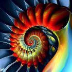 Colorful Fractal Pattern Creating 3D Tunnel Effect