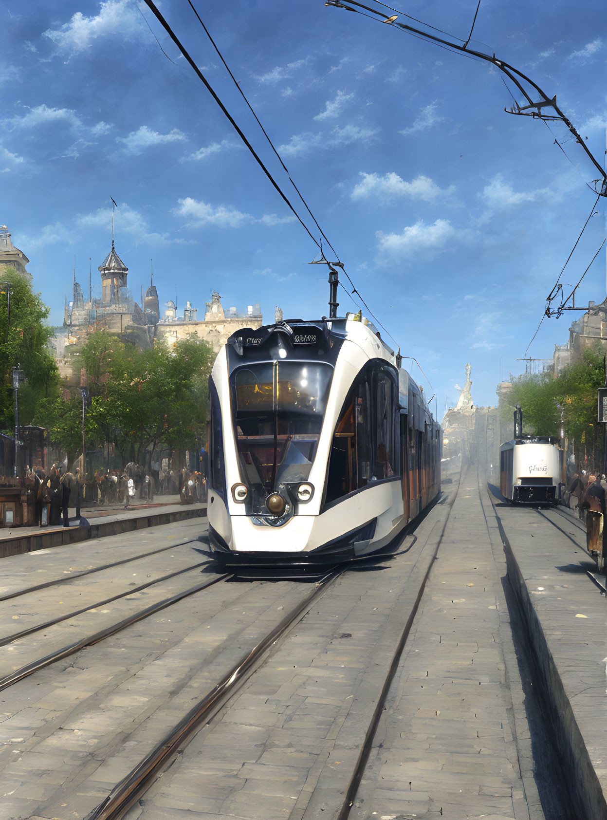 New tram in old city