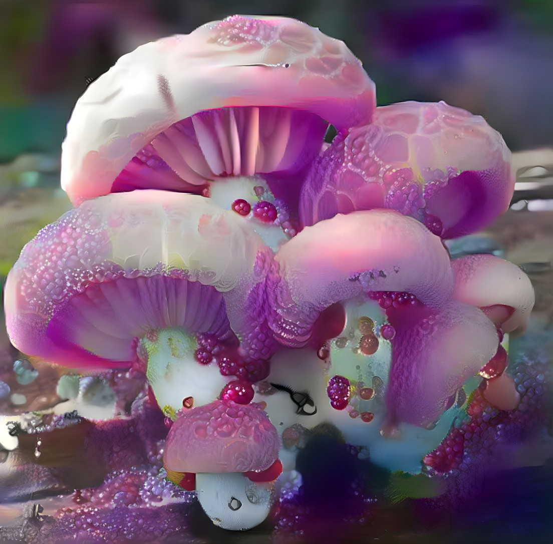 Beautiful pink mushroom