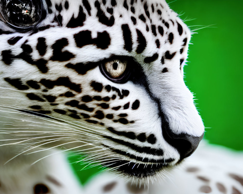 Detailed Close-Up of Jaguar's Face with Sharp Eye and Patterned Fur