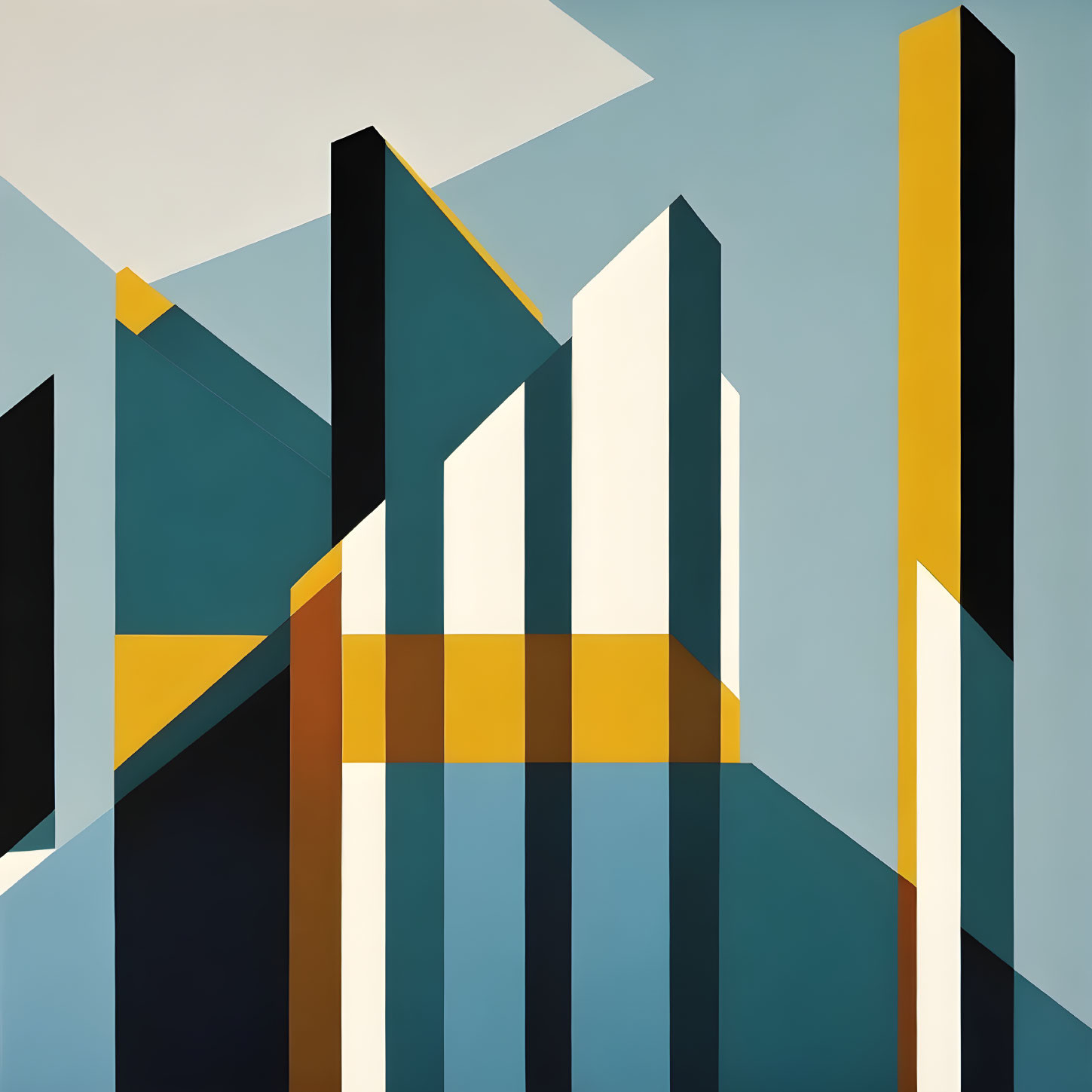 Colorful Geometric Rectangles in Abstract Painting