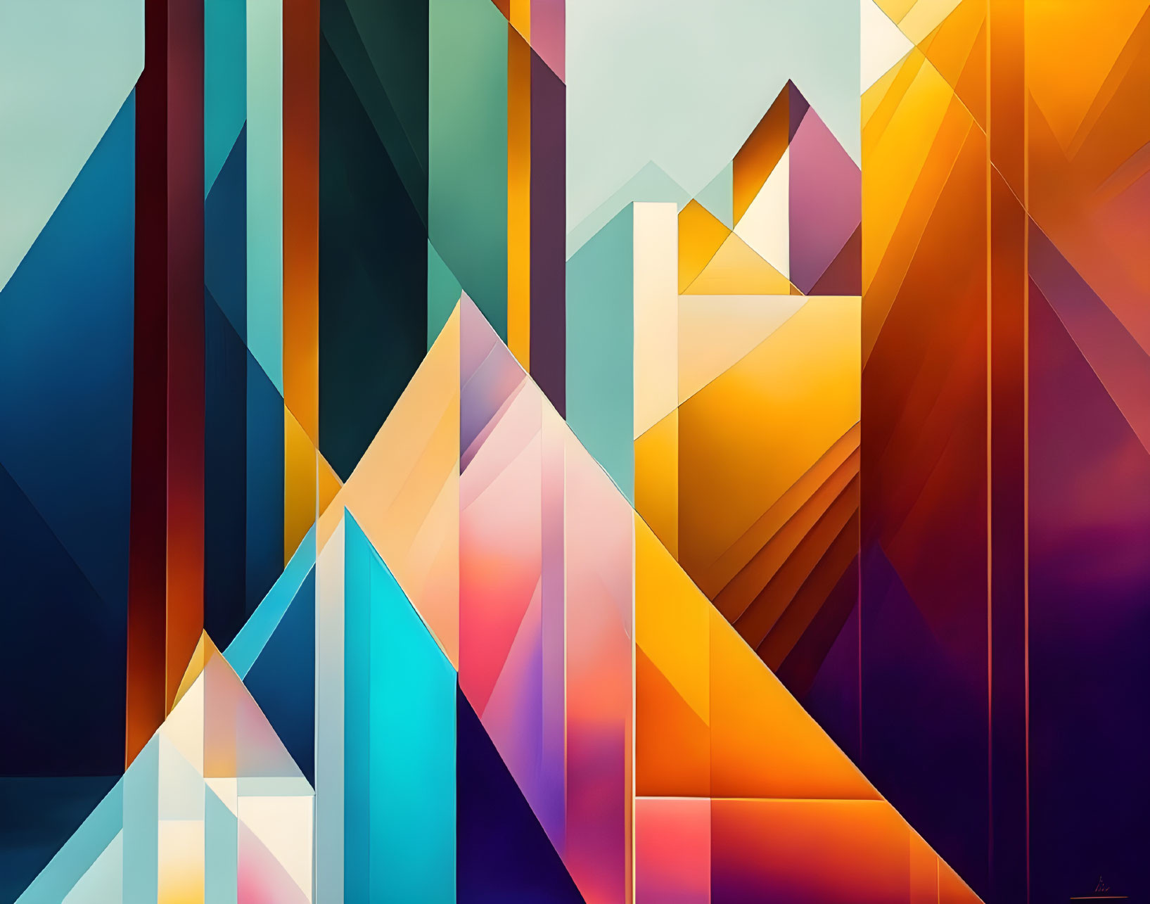 Vibrant abstract geometric background with colorful crystalline shapes