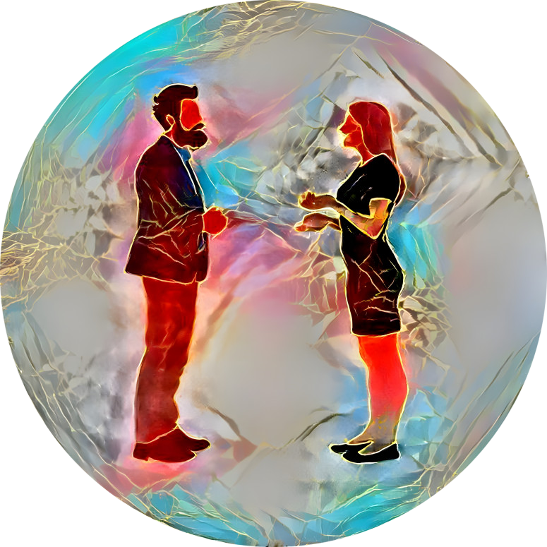 Man and woman talking 1