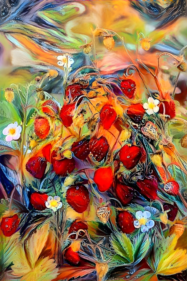 Strawberries and flowers