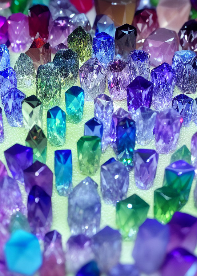 Assorted Gemstones in Purple, Green, and Blue Hues