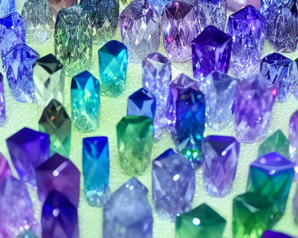 Assorted Gemstones in Purple, Green, and Blue Hues