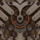 Detailed Steampunk Clockwork Design in Gold and Bronze Palette
