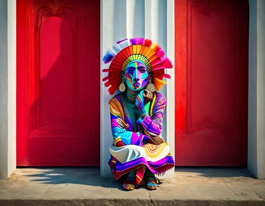 Colorful Indigenous Person Artwork by Red Door