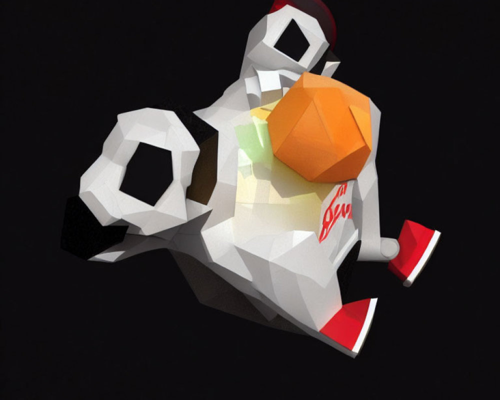 Stylized astronaut in low-poly digital art with popsicle