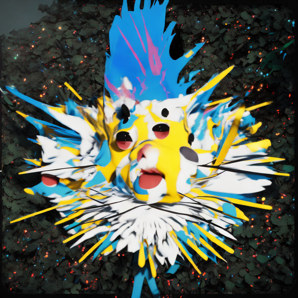 Vibrant Pikachu Artwork with Burst Effect on Dark Background