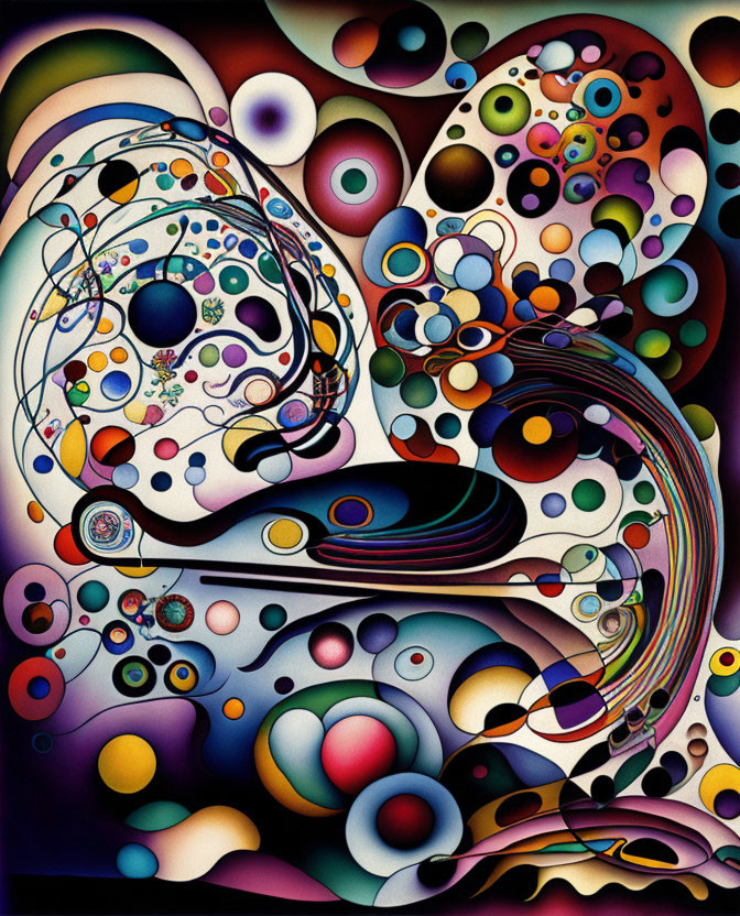 Vibrant Abstract Swirls and Orbs on Dark Background