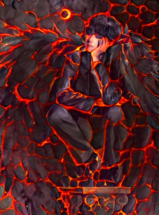 Fallen Angel Made Of Lava