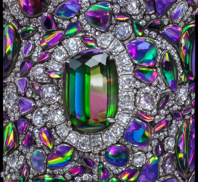 Detailed Close-up of Jewel-Encrusted Surface